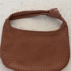 Elegant Brown Woven Handbag